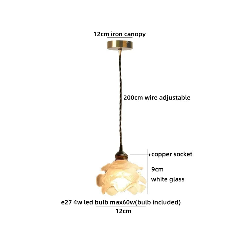 Helnys Amber Glass LED Pendant Lights for Dining and Living Room