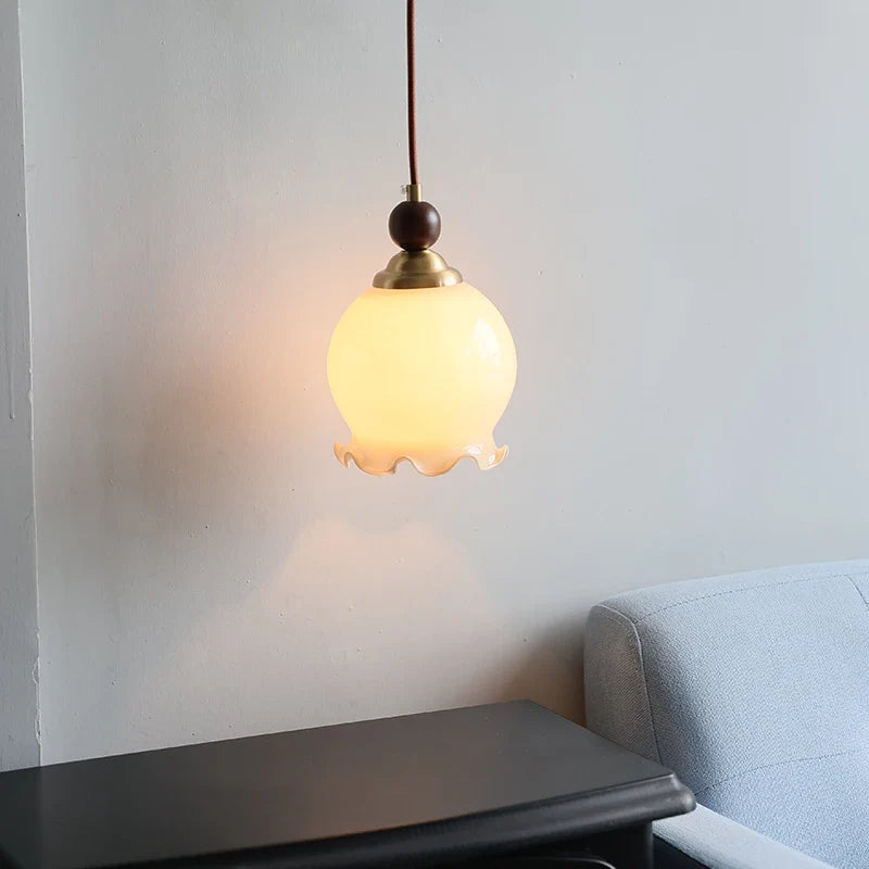Helnys Nordic Walnut Wood Resin LED Pendant Lamp for Coffee Bar Living Room