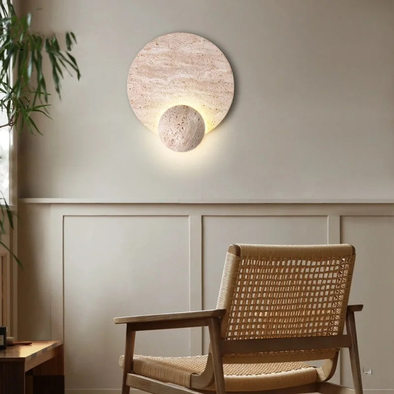 Helnys Modern Stone LED Wall Sconce for Hallway & Stairs