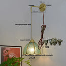 Helnys Vintage Glass Brass LED Wall Sconce Switched Vanity Light