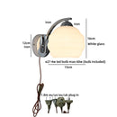 Helnys Gold Brass Resin LED Wall Light Fixture Wood Base Stair Decor Art Lamp