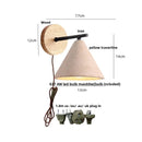 Helnys Canopy LED Wall Light Yellow Travertine Bedside Lamp Modern Iron Fixture