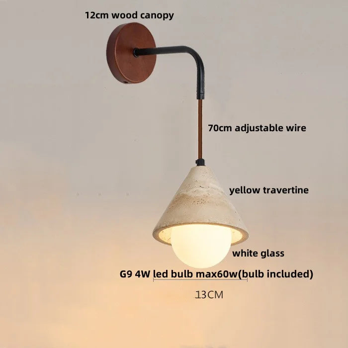Helnys White Glass LED Wall Light Fixture Modern Nordic Bedroom Sconce
