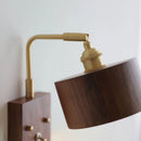 Helnys Walnut Wood LED Wall Sconce Vintage Copper Toggle Switch Lamparas