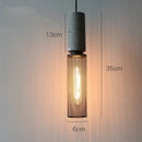Helnys Industrial Pendant Light Cement Metal Lampshade Nordic Hanging Lamp LED