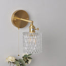 Helnys Brass LED Wall Lamp Sconce Pull Chain Switch Stair Light Fixtures