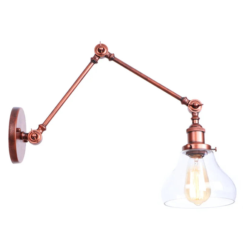 Helnys Retro Loft LED Wall Light Fixture Industrial Glass Indoor Lamp