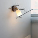 Helnys Nordic LED Wall Lamp Walnut Finish Pull Chain Switch Rotating Light