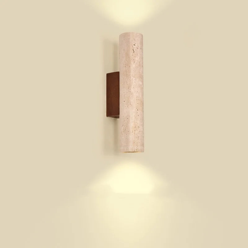 Helnys Yellow Travertine LED Wall Light Fixtures - Stone Loft Vintage Sconce Lampara Pared