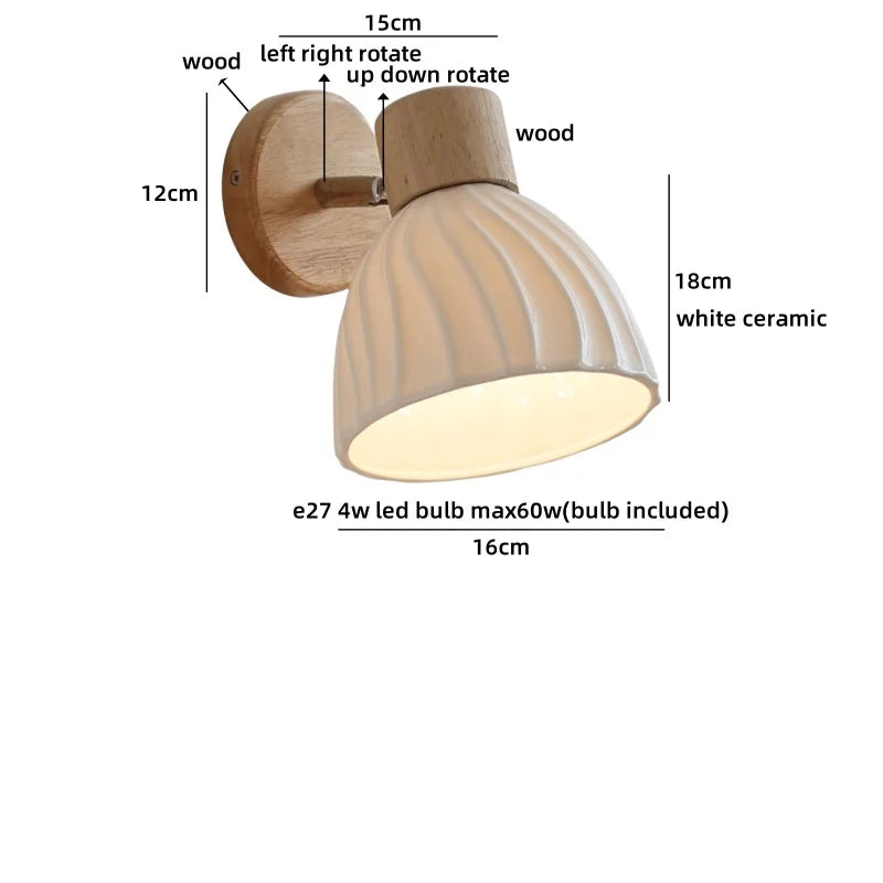 Helnys White Pumpkin LED Wall Sconce Light for Children's Bedroom & Decoration
