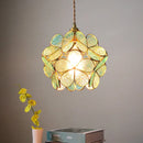 Helnys Glass Flower LED Pendant Light Modern Luxury Fixture for Living Room