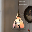 Helnys Tiffany Style Glass LED Pendant Lamp with Copper Socket & Colorful Design