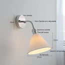 Helnys Adjustable Arm LED Wall Sconce White Glass Ball Mirror Stair Light