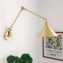 Helnys Ceramic Copper LED Wall Lamp, Adjustable Swing Arm Wall Light