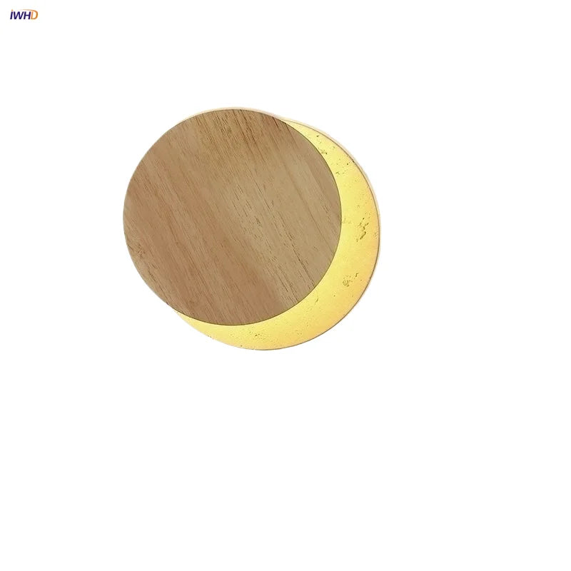 Helnys Solar Eclipse LED Wall Lamp Nordic Modern Yellow Travertine Ambience Bedside Lamp