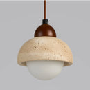 Helnys Yellow Travertine LED Pendant Lamp White Glass Nordic Modern Hang Lamp
