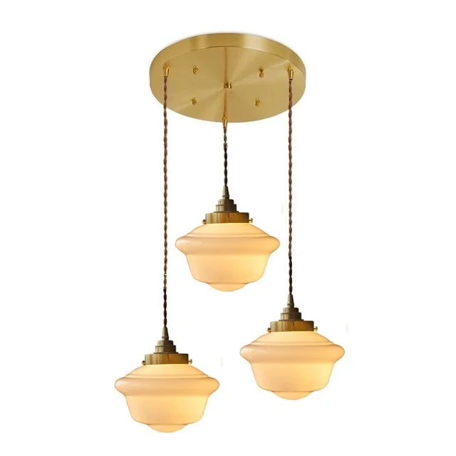 Helnys White Glass LED Pendant Lamp for Bathroom Bedroom Living Room