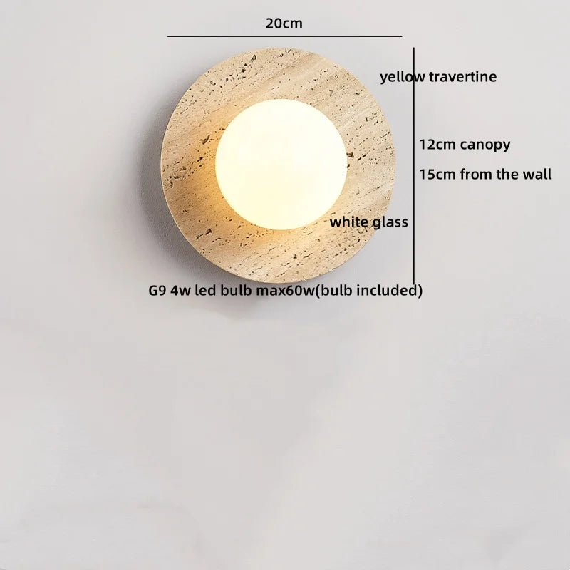 Helnys White Glass Ball LED Wall Sconce for Bedroom, Living Room & Stair Light