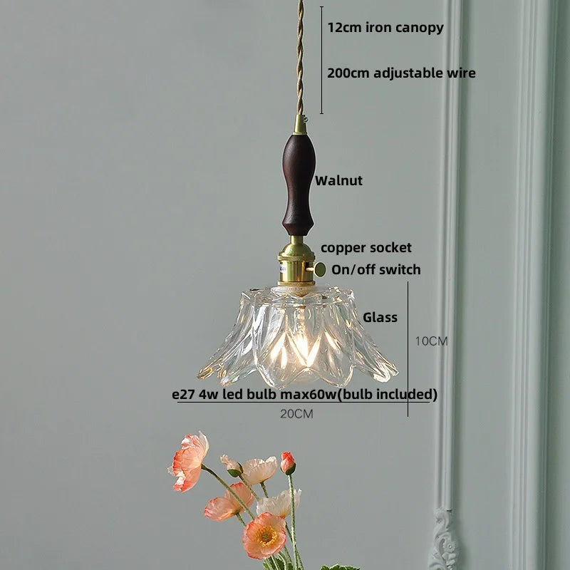 Helnys Nordic Glass LED Pendant Light for Study Porch Dining Room Home Decor