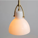 Helnys White Glass Copper LED Pendant Light Fixture - Modern Nordic Design