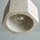 Helnys Adjustable LED Pendant Lights Yellow Travertine Wood Base Nordic Modern Hang Lamp