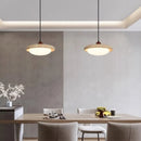 Helnys Yellow Travertine Circular LED Pendant Lamp for Bedroom and Living Room