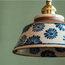 Helnys Hand Painted Ceramic Pendant Light Glaze Finish LED Hanging Lamp