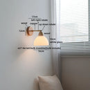 Helnys Nordic LED Wall Light Copper Arm White Glass Bedside Lamp