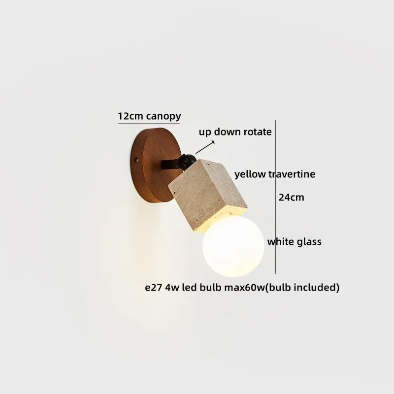 Helnys White Glass Ball LED Wall Sconce for Bedroom, Living Room & Stair Light