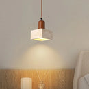 Helnys Square Yellow Travertine LED Pendant Light Fixture - Adjustable and Stylish