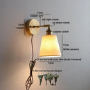 Helnys Ceramic LED Wall Lamp Kids Bedroom Gold Brass Up Down Stair Light