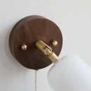 Helnys LED Wall Light Fixture Up Down Rotate Glass Wood Lamp