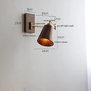 Helnys LED Wall Sconce Lamp Walnut Ash Wood with Pull Chain Switch