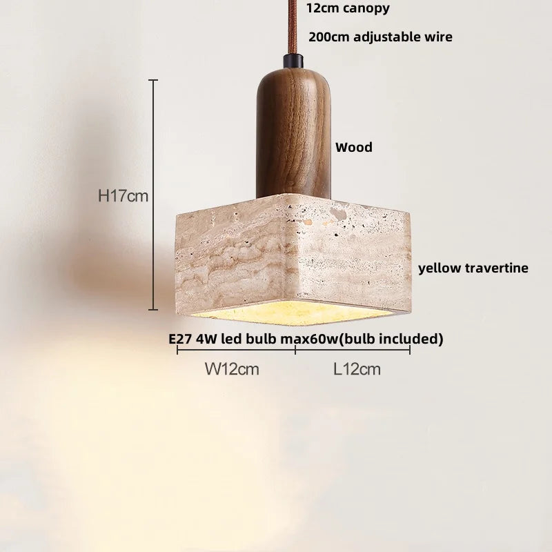 Helnys Nordic LED Pendant Lamp Adjustable Wood Hanging Light