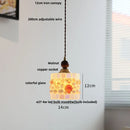 Helnys Nordic LED Pendant Lights Glass Hanging Lamp Tiffany Colorful Wood Copper