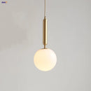 Helnys White Glass LED Pendant Lamp Copper Adjustable Hanging Light