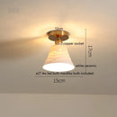 Helnys LED Ceiling Lights for Home Bedroom Living Room Balcony - Green Glass Copper