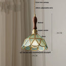 Helnys Blue Glass LED Pendant Light with Adjustable Copper Knob Switch