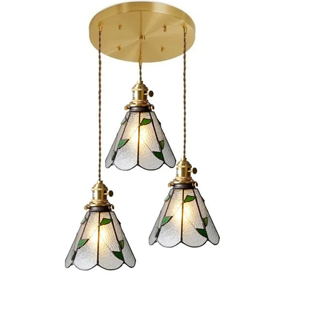 Helnys Modern Nordic Glass Copper LED Pendant Lights for Dining Room & Bedroom