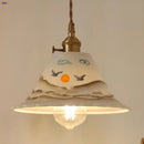 Helnys Ceramic Copper Knob Switch LED Pendant Light Fixture - Nordic Modern Dining Room Bar Lamp