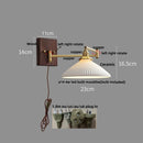 Helnys Wood Swing Arm LED Wall Light Rotatable Bedside Lamp
