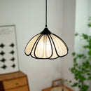 Helnys Musa Hemp LED Pendant Light: Japanese Style Flower Lampshade for Home Decor