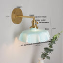 Helnys Copper Glass Wall Sconce LED Light Fixture Nordic Modern Stair Lamp
