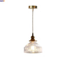 Helnys Clear Glass LED Pendant Light Modern Bedroom Chandelier