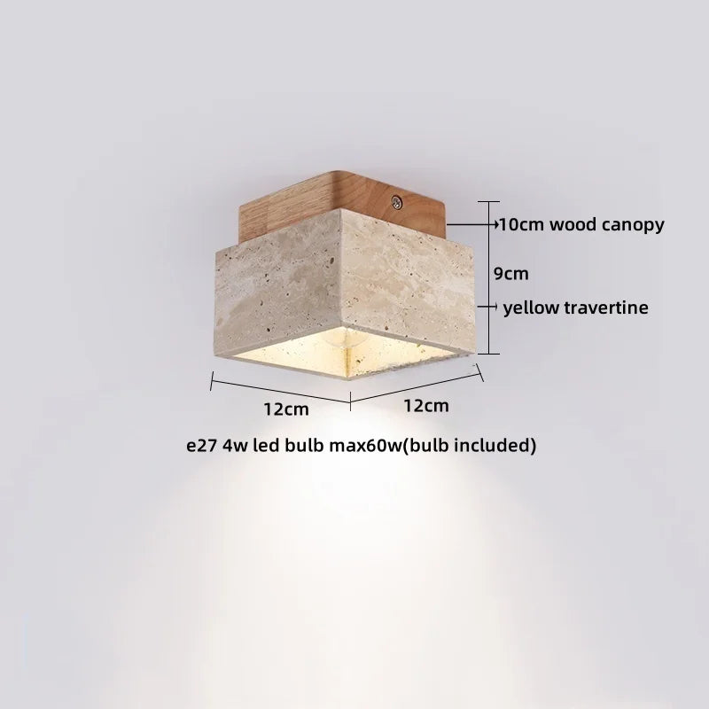 Helnys Yellow Travertine LED Ceiling Light: Nordic Modern Glass Ball Ceiling Lamp