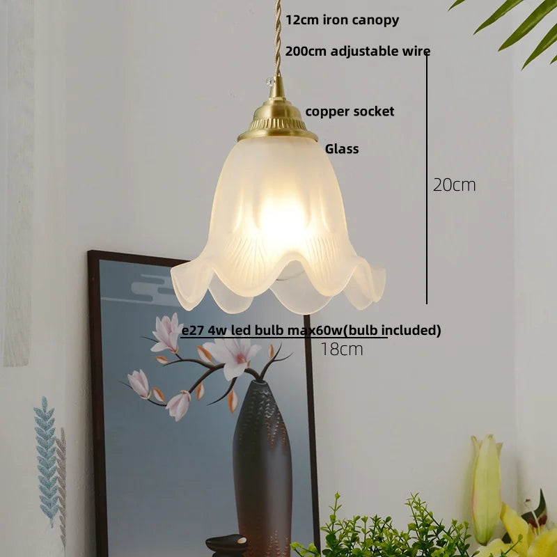 Nordic Flower Glass Pendant Lights by Helnys - Adjustable 2m Wire Length