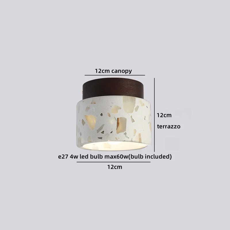 Helnys Yellow Travertine LED Ceiling Light for Home Decor, Indoor Kitchen Lamp