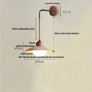 Helnys Wood Canopy LED Wall Sconce Yellow Stone Coffee Study Modern Mirror Light