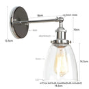 Helnys LED Wall Lamp Single Arm Glass Iron Vintage Retro Stair Light