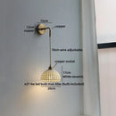 Helnys Brass Glass Shade LED Wall Lamp, Nordic Modern Bathroom Mirror Light